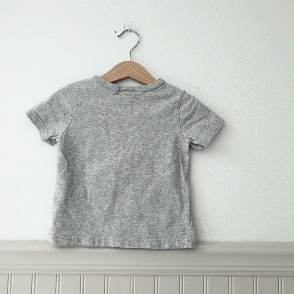 Ralph Lauren Baby 18 Months Kids Logo Heather Gray Cotton Tee
